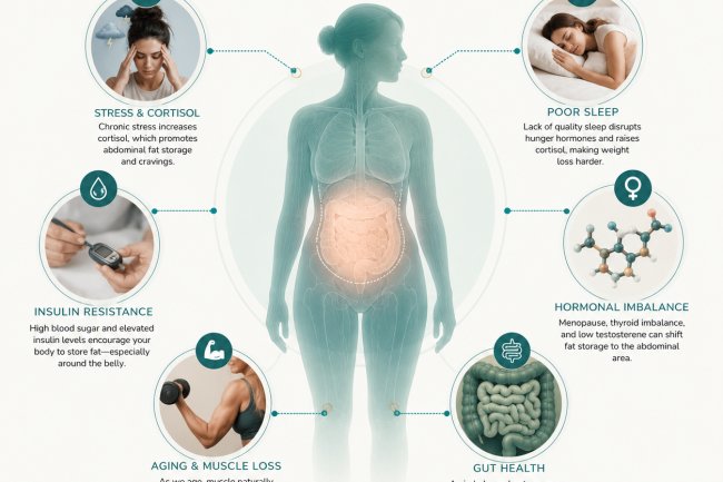 Why Belly Fat Is So Hard to Lose: The Hidden Role of Stress, Hormones, Sleep, and Gut Health